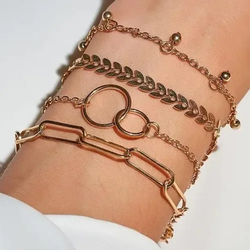 Vista 45 de Long tiantian Pulsera de oro gruesa para mujer, pulseras de oro delicadas, pulseras para mujer, pulseras apilables de eslabones de cadena