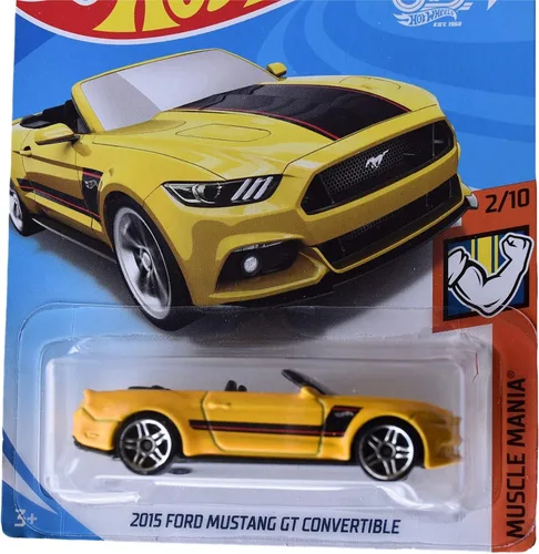 Vista 2 de Hot Wheels Ford Mustang GT Convertible 168/365 2015, amarillo