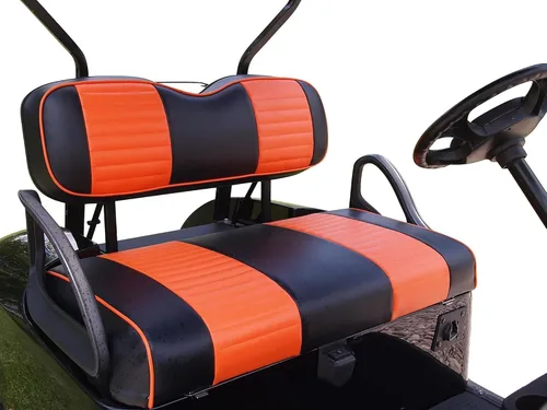 Vista 9 de Cubiertas de asiento delantero para carrito de golf EZGO Medalist, TXT 1994-2013 de Huskey, ajuste personalizado, estilo plisado negro, vinilo