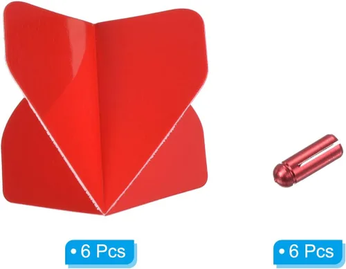 Vista 3 de PATIKIL Kit de protectores de dardos para vuelos y vuelos de dardos para punta suave de acero Rojo