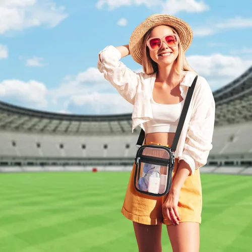 Vista 7 de PACKISM Paquete de 2 bolsas de aseo aprobadas por la TSA y bolsa transparente aprobada por el estadio, venta de paquetes, 1 mediano, 1 grande blanco