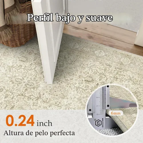 Vista 5 de PureCozy Alfombra de entrada pequeña beige 2x3 vintage tradicional Acento Beige