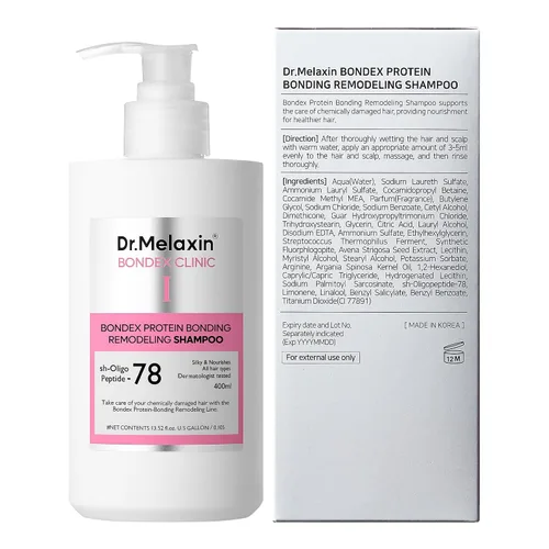Vista 9 de Dr.Melaxin Bondex Champú remodelador de proteínas con aceite de argán Fortalecimiento de queratina y péptidos Bonder Reparación del cabello