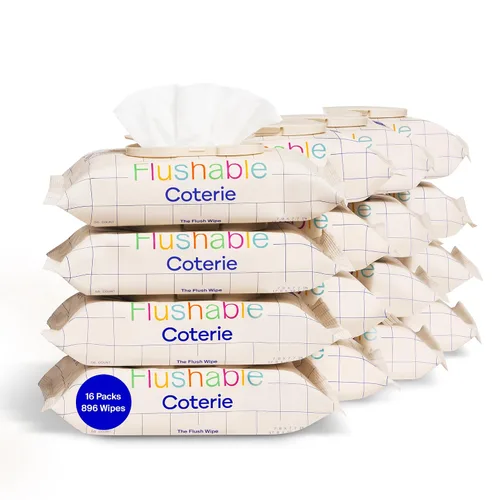Vista 8 de Toallitas desechables Coterie para niños pequeños, diseñadas para el entrenamiento del orinal, seguras para pieles sensibles, hipoalergénicas, 99%