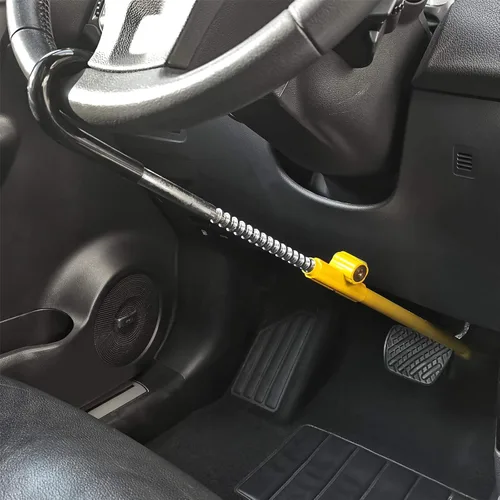 Vista 6 de KAYCENTOP Bloqueo de Volante de Coche a Pedal de Freno Auto Seguridad Producto Antirrobo Dispositivo de Bloqueo Amarillo Brillante Universal