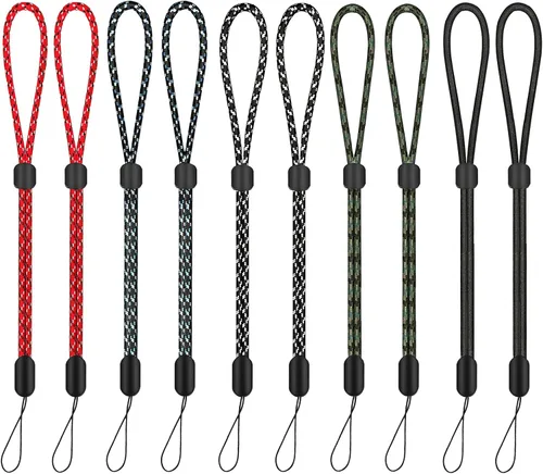 Vista 10 de Paquete de 10 cordones de muñeca ajustables extralargos, color negro