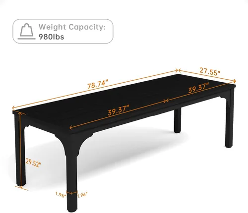 Vista 2 de Mesa de conferencias de 6.56 pies, mesa de seminario rectangular grande súper resistente para 8 personas, mesas largas de negocios, 1 unidad