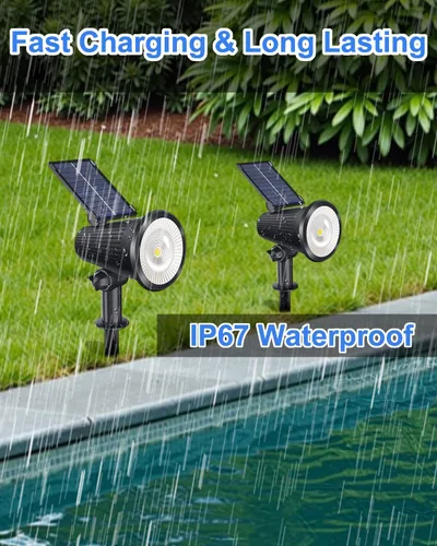Vista 8 de Solar Powered Spotlights Outdoor Waterproof Sunset Spot LED Lights Ultra Bright for Tree, Flag, Lawn, Statue, Pool, Garden, House, Wall, Yard, Path