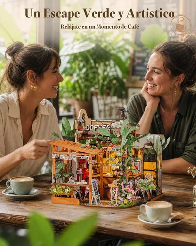 Vista 4 de Rolife Kit de cafetería en miniatura de bricolaje para adultos-Leafree Café