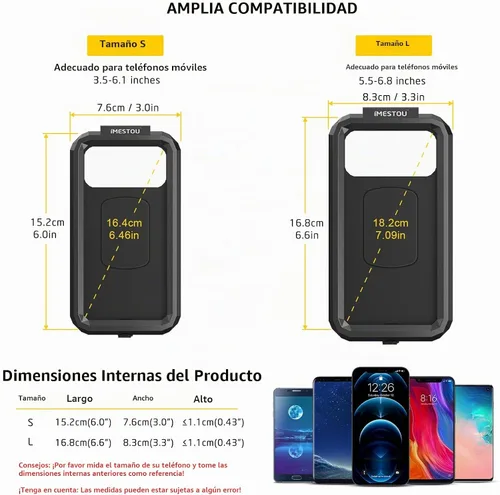 Vista 5 de iMESTOU Soporte de teléfono impermeable para ATV con diseño antirrobo y rotación de 360°, base de bola de 1 pulgada, se adapta a ATV UTV de 1.5