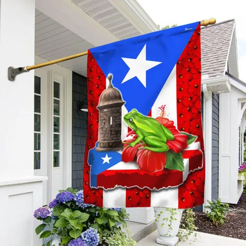 Vista 19 de Banderas de Puerto Rico – Bandera estadounidense puertorriqueña – Bandera de jardín de 12 x 18 pulgadas, decoración para exteriores, lona resistente