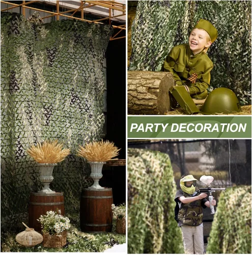 Vista 6 de Red de camuflaje, red de camuflaje, red de camuflaje para puesto de caza, decoraciones de fiesta militar, redes de sombra para cercas, liviana