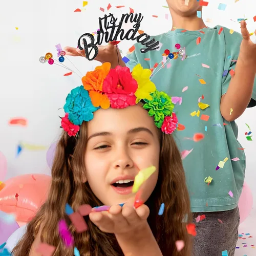 Vista 2 de It's My Birthday - Diadema de lujo, 11.75 x 13 pulgadas (1 unidad), perfecta para celebraciones, cumpleaños, cabinas de fotos y disfraces