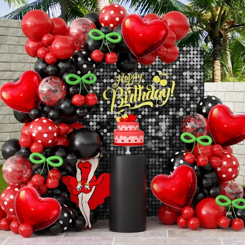 Vista 11 de JOGAMS Decoraciones de fiesta de los 80 y 90 165 piezas Globos con guitarra inflable retro, micrófono, anteojos, nota musical, globos de bola