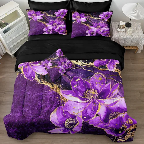 Vista 28 de Juego de edredón de sol y luna negro, juego de ropa de cama boho, ropa de cama de galaxia celestial y espacio estrellado, edredón mandala exótico