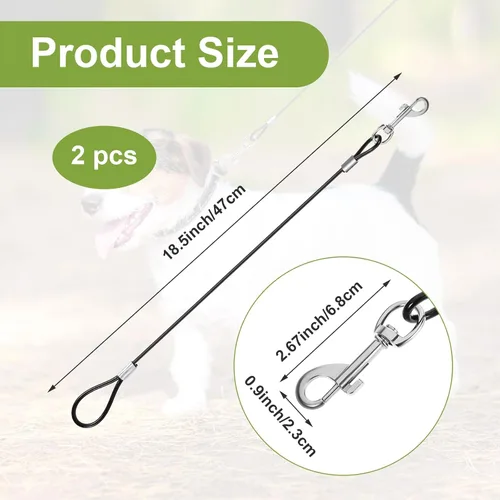 Vista 2 de Xindojuz - 2 correas extensoras de correa para perros a prueba de mordidas para entrenamiento, correas retráctiles resistentes para perros pequeños