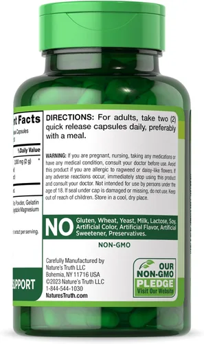 Vista 6 de Nature's Truth Suplemento de cardo mariano 200 cápsulas Extracto de semilla sin OMG y sin gluten Silimarina Marianum
