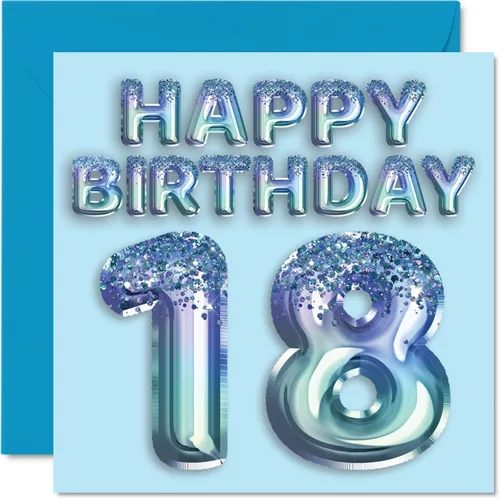 Vista 36 de Stuff4 Tarjeta de primer cumpleaños para niños, globo de fiesta con purpurina azul, tarjetas de feliz cumpleaños para niño de 1 año, nieto, hijo, 57
