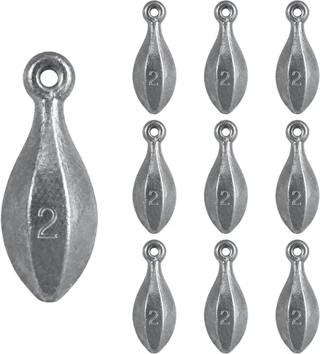 Vista 9 de Pesas de pesca plomadas, plomos de banco con forma de lágrima y ojal 6 piezas-4oz