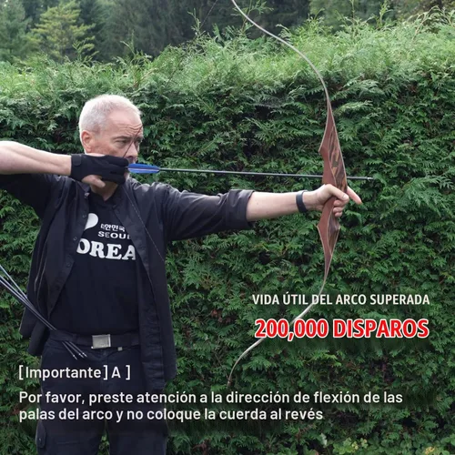 Vista 4 de Sanlida Archery Arco de una sola pieza Royal X8 de 60 pulgadas, arco largo tradicional de madera para caza hecho a mano, kit de arco y flechas