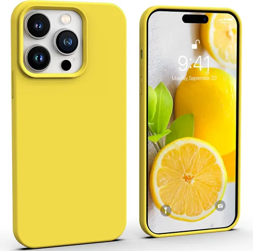 Vista 19 de IceSword Funda compatible con iPhone 14 Pro Max, color azul bebé, funda de silicona líquida, delgada, suave, antiarañazos, bonita luz azul pastel