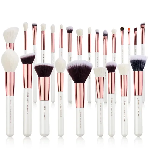 Vista 15 de Jessup Juego de 25 brochas de maquillaje profesional, base, polvo, corrector, sombra de ojos, difuminado, rubor, iluminador, brochas de cerdas