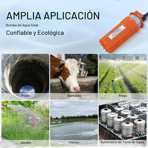 Vista 8 de ECO-WORTHY Kit de bomba sumergible solar, kit de panel solar de 100 W y bomba de pozo profundo de 12 V CC - 100 pies/98.4 ft
