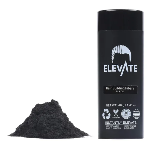Vista 7 de ELEVATE Fibras capilares para adelgazar el cabello, tamaño grande, botella de 1.41 onzas, fibras de queratina 100% naturales indetectables