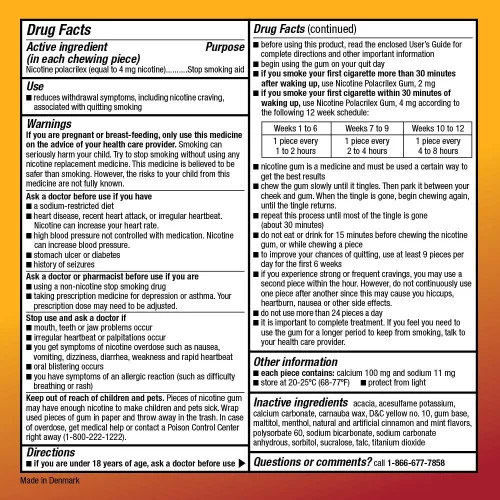Vista 5 de Amazon Basic Care Goma de mascar Polacrilex de nicotina con canela, 4 mg, 20 unidades (paquete de 2)