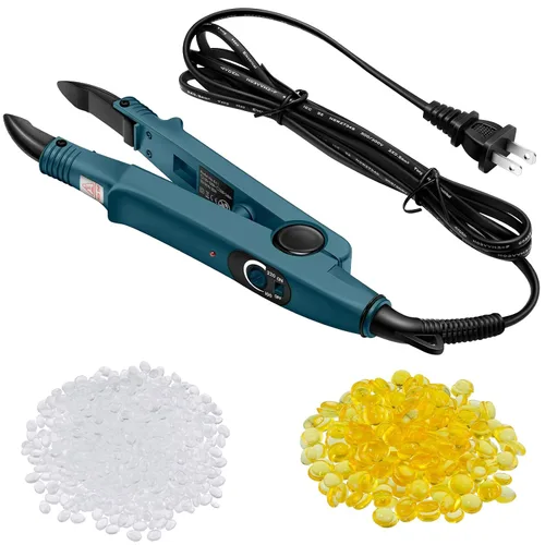 Vista 9 de Zhehao Herramienta de extensiones de cabello, cabeza C, punta en U, varilla de conector de hierro con 2 bolsas de queratina pegamento granulado