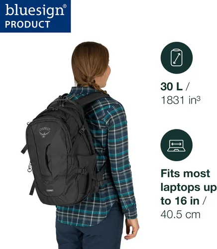 Vista 2 de Mochila para portátil Osprey Comet, Azul Atlas Atlas azul