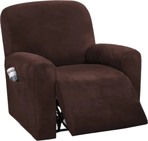 Vista 11 de H.VERSAILTEX Fundas elásticas de terciopelo para sillón reclinable, 6 piezas, fundas para loveseat reclinable de 2 cojines, fundas para sofá