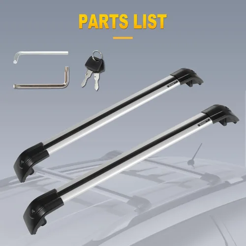 Vista 7 de Barra transversal OCPTY para Volkswagen Tiguan 2010-2018 Bastidores de equipaje de aluminio para portador de carga en la azotea, bolsa, kayak