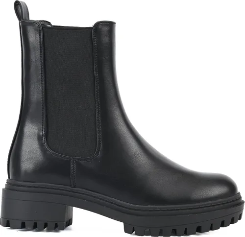 Vista 2 de Botas altas de moda hasta el tobillo grueso con plataforma a media pantorrilla para mujer (WANTED1)