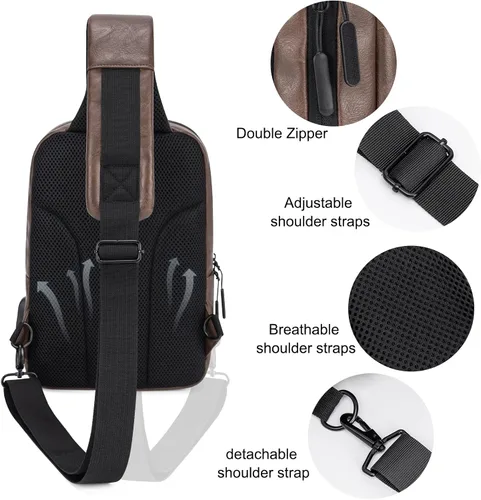 Vista 2 de ecosmile Bolso bandolera bandolera bandolera para hombres y mujeres, bolsas de viaje para trabajo