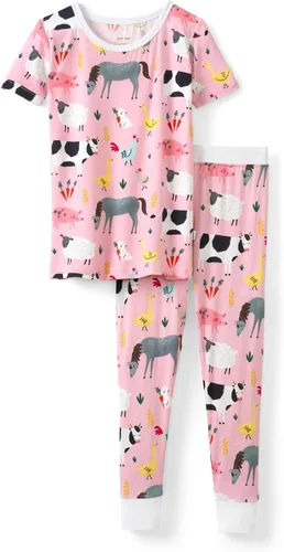 Vista 6 de Little Sleepies Conjunto de pijama de manga corta y pantalones, viscosa de Moonlit Magic (Negro)