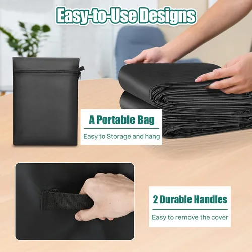 Vista 6 de GARPROVM Fundas rectangulares impermeables para muebles de patio al aire libre, juego de fundas rectangulares con material 600D mejorado, 4 hebillas