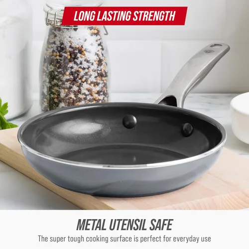 Vista 7 de Blue Diamond Sartén antiadherente de cerámica con infusión de diamante de 8 Gris
