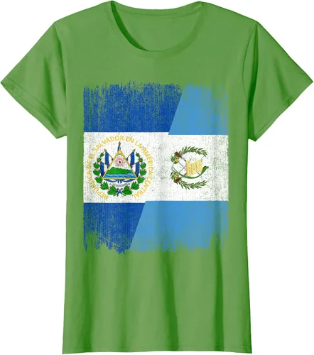 Vista 4 de Camiseta Half El Salvador Bandera de Guatemala con raíces guatemaltecas