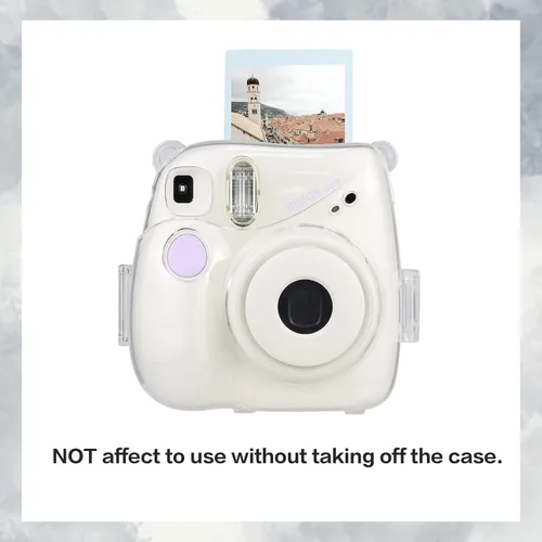 Vista 8 de MUZIRI KIKONKOO - Funda transparente para cámara Fuji Instax Mini 7+/ Mini 7 Plus con correa ajustable