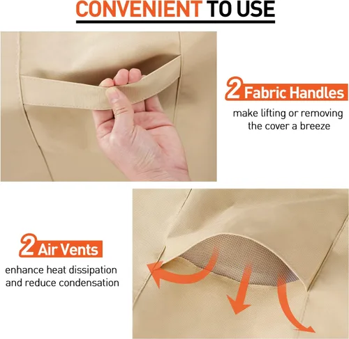 Vista 5 de Funda para patio bistró, funda impermeable para muebles de exterior, funda resistente para mesa y sillas de bar, 80 pulgadas de largo x 32 pulgadas