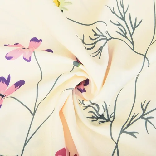 Vista 9 de Vestido casual con estampado floral para mujer, vestido de verano con cuello redondo, manga corta, plisado, vestido midi para fiesta en la playa