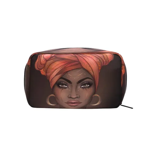 Vista 2 de CiCily Bolsa de maquillaje de viaje portátil bolsa de cosméticos mujer afroamericana bolsa de aseo organizador estuche de accesorios, estuche