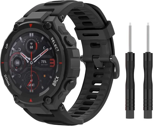 Vista 11 de MoKo Correa de reloj compatible con Amazfit T-Rex/T-Rex Pro Smartwatch, correa deportiva de repuesto de silicona suave, pulsera transpirable