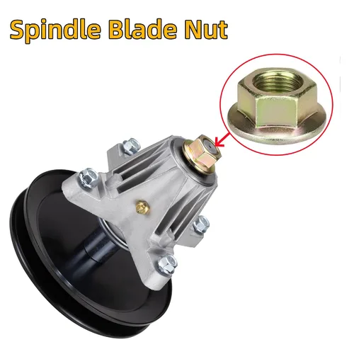 Vista 4 de Tuerca hexagonal de eje de hoja 912-0417 912-0417A 712-0417A 712-0417 Compatible con cortacésped MTD E20, para cortacésped Cub Cadet Zero Turn RZT