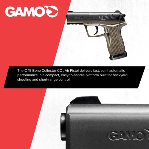 Vista 9 de Gamo Bone Collector C-15 Blowback CO2 Air Pistol