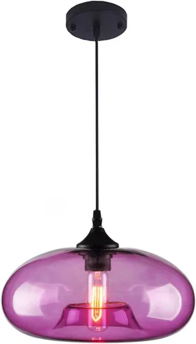 Vista 11 de Iluminación colgante de cristal industrial vintage de 11 pulgadas, 1 luz de granja, loft bar, lámpara colgante de techo, isla de cocina, comedor