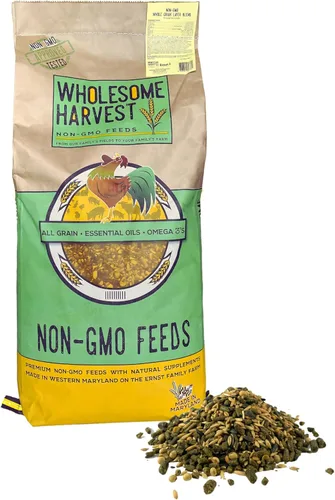Vista 10 de Pellets de conejo sin OMG, 10 libras, 18% de proteína, 1.1% de calcio, pellets de comida para conejo con heno de alfalfa, apoya la digestión