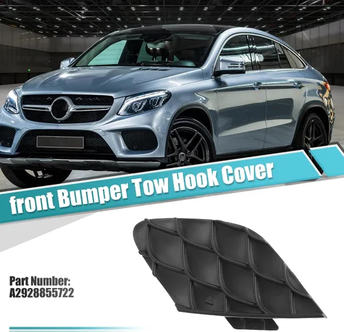 Vista 2 de uxcell Tapa de gancho de remolque de parachoques delantero para Mercedes-Benz GLE 400 2016-2019 No.A2928855722