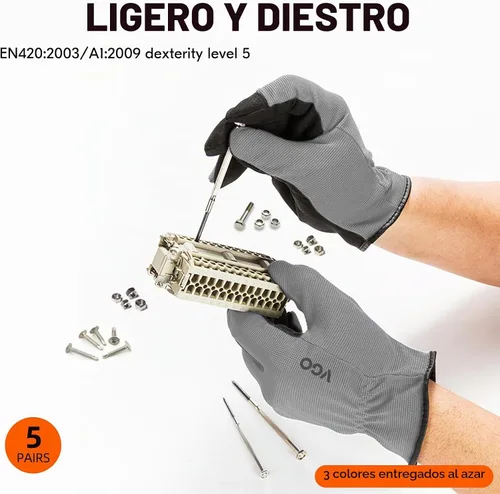 Vista 4 de Vgo... 5Pairs Versatile Work Gloves,Gardening Gloves,Light Duty (AL8736)